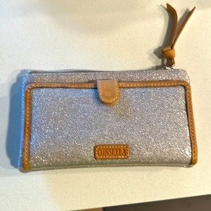 Consuela wallet silver sparkle..12 credit card slots, change zippered section